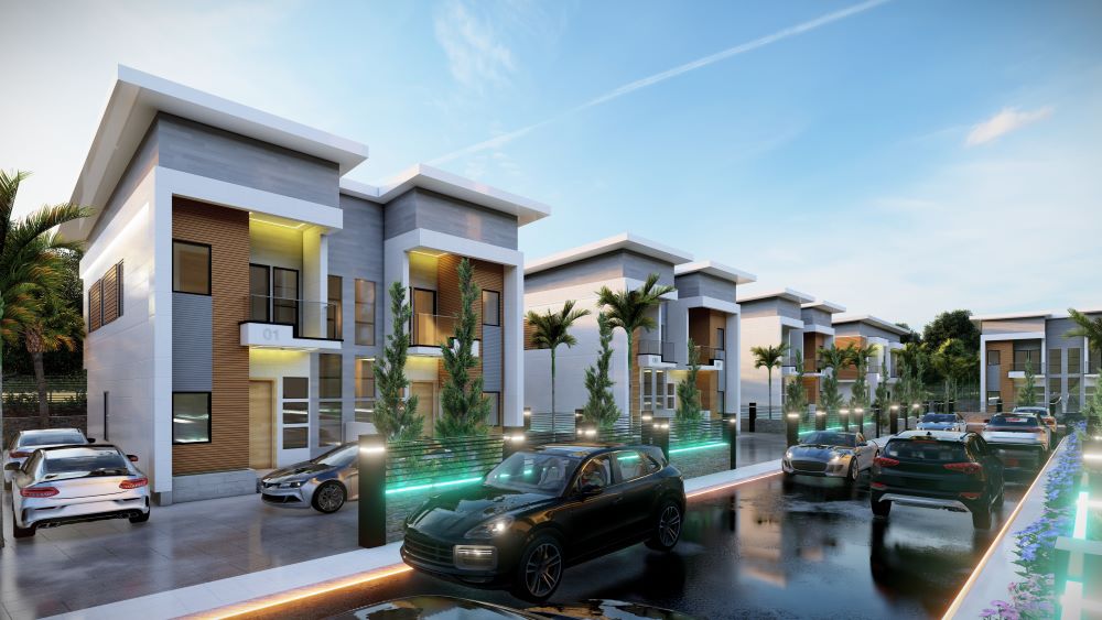 Advanced construction stage at Owode Estate showing near-completion structures